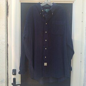 Size XXL Hunt Club Corduroy Navy Shirt Chest=58"
